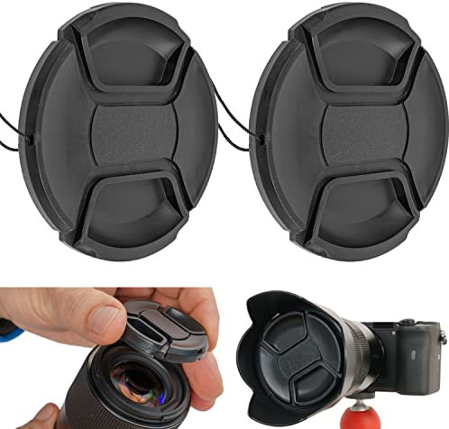 Copriobiettivo fotocamera diametro Ø 58 mm, Cappuccio universale a scatto per fotocamera, Compatibile Nikon, Canon, Sony, Sigma, Tamron, Olympus, Fujifilm, Tappo macchina fotografica Canon reflex