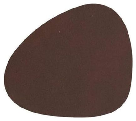 LindDNA Curve Glasuntersetzer aus Nupo Leder in der Farbe Dunkelbraun, Maße: 11cm x 13cm, 981072