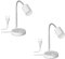ledscom.de 2 Stück Tischleuchte WAIKA mit Schwanenhals und Schalter weiß matt, inkl. GU10 LED Lampe (warmweiß, 5,4W, 510lm, 45°)