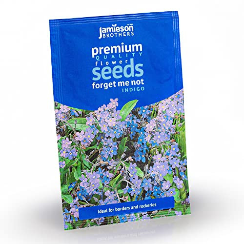 Jamieson Brothers® Forget Me Not Indigo Flower Seeds (Approx.300 Seeds) - Grow Beautiful Flowers at Home Or at The Allotment to Attract Pollinators and Add Colour and Fragrance