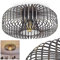 HOFSTEIN Deckenleuchte Wemude, runde Deckenlampe aus Metall, 1-flammig, E27-Fassung, 40 cm Durchmesser, Lichteffekt durch Gitter-Optik - Ideal für Wohnzimmer, Schlafzimmer & Küche, Retro-Leuchte