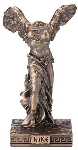 Veronese Design 9,5 cm große geflügelte Nike von Samothrake, Kunstharz, griechische Figur, handbemalt, Museum, Sammlerstück