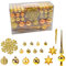 Geschenkestadl 115er Set Christbaumschmuck Weihnachtskugel Spitze Weihnachtsanhänger (Gold)