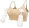 LEAPOVER Women Hands Free Breast Pump Breast Feeding Pump Pumping Bra Maternity Adjustable Nursing Bra (Skin XL)
