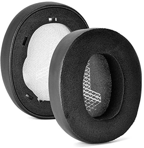 Ersatz-Ohrpolster für JBL E65 E65BTNC / DUET NC / LIVE650 BTNC LIVE660 BTNC Kopfhörer, verbesserte Memory-Schaum-Ohrpolster (PU + Samt, Schwarz)