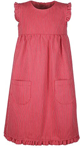 modAS Kinder Fischerkleid Mädchenkleid Maritim - Streifenkleid Kleid für Mädchen mit Streifen aus Baumwolle breit gestreift Blau in Größe 128
