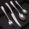 DAFFODILY | Couverts de table, Ménagère. cuillères, couteaux et fourchette | Service de table acier inoxydable 18/10. (16 PC-Argente)