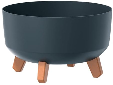 Pot de fleurs bas 9,8L avec pieds amovibles et insert 290 mm, anthracite