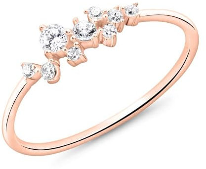 JEWLIX Ring aus rosévergoldetem 925er Silber mit Zirkonia