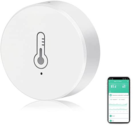 Termómetro de higrómetro inalámbrico: ZigBee Smart Monitor de temperatura y humedad con alertas de aplicación, almacenamiento y exportación de datos, requiere Tuya Zibgee Hub, (paquete de 1)