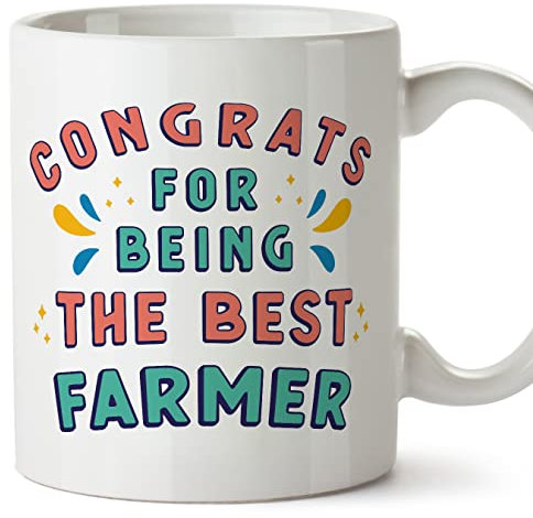 MUGFFINS Farmer Mug - in English - Congrats for Being The Best - Funny Gift for Colleagues - Ceramic 11oz Mug