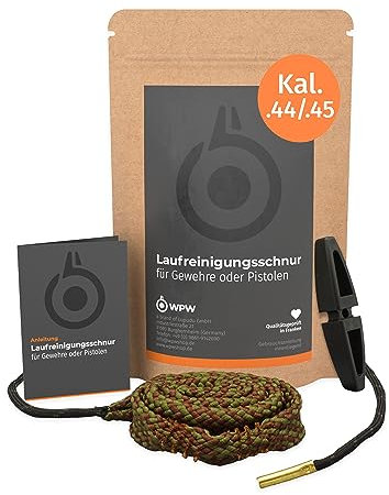 WPW Pistolen Laufreinigungsschnur, .45 ACP, .45 AC, Laufreiniger als Waffenreinigungsset & Waffenreinigung für Kurzwaffen & Handfeuerwaffen