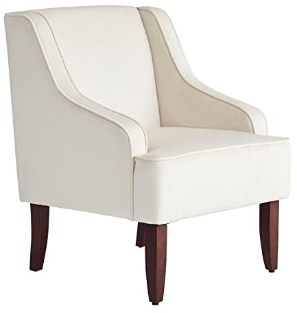 Sepnine Armloser Sessel, Moderner Lesesessel aus Cordsamt, Loungesessel für Schlafzimmer mit Zwei Rädern, geeignet für Wohnzimmer, Schlafzimmer und Empfangsbereich, Karamell (Beige)