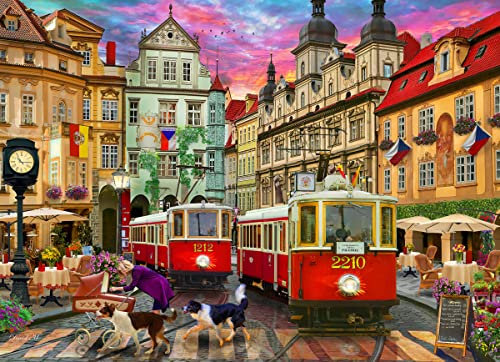 Vermont Christmas Company Prager Trolleys Puzzle 1000 Teile