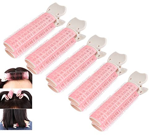 Rulos para el pelo 5pcs rizador pelo sin calor Autoadhesivas Velcro Rulo Heatless Hair Curlers con ClipsEU105