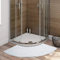 DASJD Tapis de Douche Incurvé, Tapis Douche Angle Courbé en Microfibre, Antidérapant Super Absorbant Tapis Bain Angle Arrondi en Quart De Cercle, Blanc, 45x100cm
