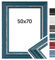 DÖRR Bilderrahmen Boho - Massiv Holz - Kunstglas - Shabby Chic - Vintage Style - Made In Italy 50x70 Petrol