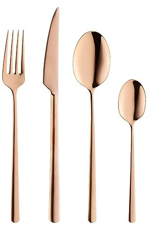 VILLA ITALIA Besteckset für 6 Personen 24 tlg. MARIZA COPPER