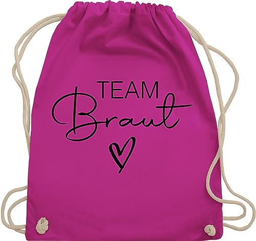 Turnbeutel Rucksack - JGA Junggesellenabschied Frauen - Team Braut Crew Bride - Unisize - Fuchsia - team-braut-tasche brauttaschen bachelorette party beutel junggesellinnenabschied outfit