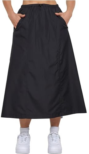 Urban Classics Damen Rock Ladies Ripstop Parachute Midi Skirt Black L