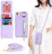 Zouzt for iPhone SE 2022/2020/3rd/2rd / iPhone 8/7 4.7 Inch Case with Cord and Card Holde, Zipper Wallet Case with Crossbody Lanyard Ring Adjustable Necklace Protective Cover Women - Purple