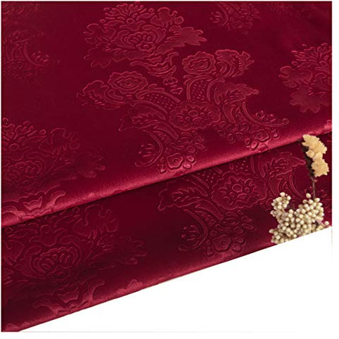 NIANTONG Geprägter Samtstoff Möbelstoff Meterware 140cm Breit im Vintage-Stil für Polster, Heimdekoration, Näharbeiten, Sofa-Stuhlbezug, Vorhang(Color:ROT)
