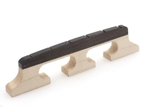 CashBeat Banjobrücke mit 6 Saiten – Premium-Ebenholz und Ahornbrücke für Banjolele, universeller Ersatz für Banjo-Teile, verbesserte akustische Resonanz, 1 Stück