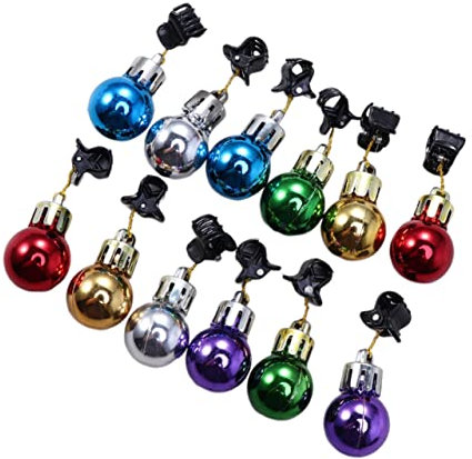 TOPBATHY 48stücke Bartclips mit Weihnachtskugel-Motiv Weihnachtsschmuck für Bart Weihnachtsdekoration Bartclips mit Kugel-Motiv Weihnachtskugeln für Bart Weihnachtsdeko Zufälliger Stil