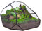NCYP 27,4X 22x16,5 cm Unregelmäßiges geometrisches Glasterrarium mit Deckel für Sukkulenten, Felsform, Klare Mikro Landschaft, Schwarz Handgefertigt Innendekoration (Ohne Pflanzen)