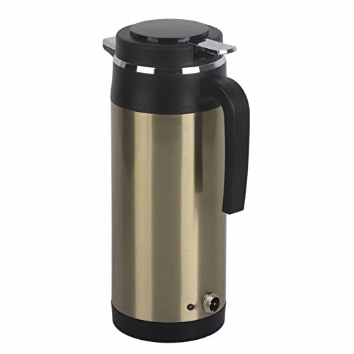1000ML 12V/24V Stainless Steel Electric Car Kettle with Indicator Light, 12 olt kettle for boiling war in car Vacuum Insulation, Food Grade Material, Universal Fitment, Ideal, 500 watt camping kettle