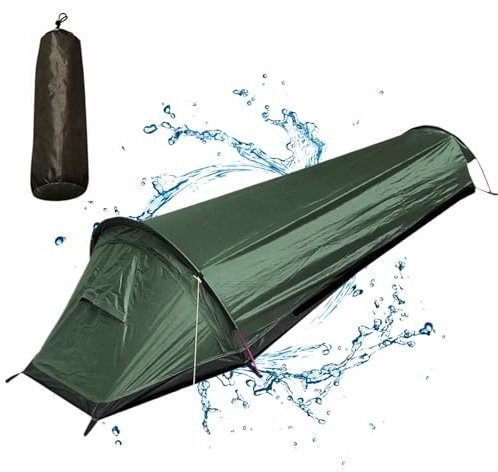 KDAMGOQE EIN Mannzelt, Ultraleicht und wasserdichtes 1 -Mann -Zelt, 1 -Personen -Zelt mit feinem Netz, Rucksackzelt mit Tragetasche zum Camping -Fischerei -Reisen 1 -Mann -Zelt