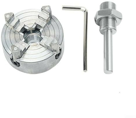 HEBEOT Mandrin de Tour, Auto-centrage en Acier à Haute teneur en Carbone pour mandrin de Tour, Mini mandrin de Tour à centrage Automatique pour Tour à Bois(A)