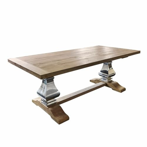 Loberon Esstisch Filton, braun/Silber