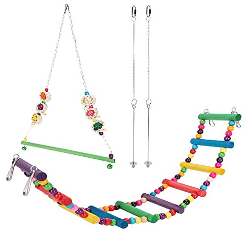 Altalena per Scala per Polli, Robusta Barra di Supporto per Polli in Legno Naturale per Pollaio per Polli