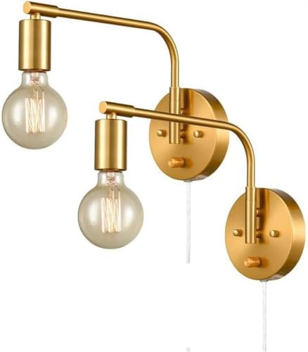 Wandleuchte Innen Wandlampe Moderne Industrie-Wandlampe, 2er-Set, Wandleuchten for Badezimmer, Waschtisch, gebürstetes Metall, Wandbeleuchtung for Spiegel, Wohnzimmer, Schlafzimmer, Küche, Flur Wandbe