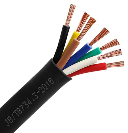 AOHEWEI Cavo per rimorchio a 7 conduttori 12V 24V Cavo per automobilistico, elettrico rotondo a parete sottile 7x0,75 mm² per collegamento di luci a LED, roulotte, camion, cavo di traino