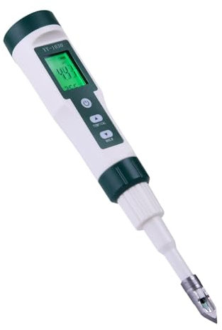 Tester di pH per alimenti – pH metro ad alta precisione, sensore di misurazione | Monitor di pH per acqua, carne, formaggio, perfetto per controllare il pH dei campioni solidi, lievito, acquari e di