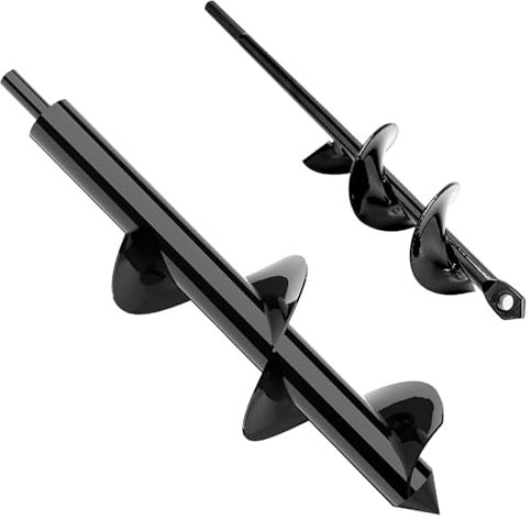 Sinirttou 2 PCS Trivella Elicoidale per Trapano da Giardino, Punta per Trivella a Spirale da Giardino,Punte a Coclea per Piantare,Trapano a Mano Attrezzo da Giardinaggio(8 x 30 cm,4 x 22 cm)