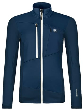 ORTOVOX Unisex Fleece Grid Jacket W Mantel, blau (deep Ocean), S