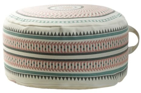 MOCOFO Bezug für Sitzsack, rund, ungepolstert, mit Reißverschluss, 45 x 45 x 20 cm, Sitzhocker aus Segeltuch, mit Aufbewahrung, Ottomane, Fußstütze, Pastellfarben, für Wohnzimmer, Schlafzimmer,