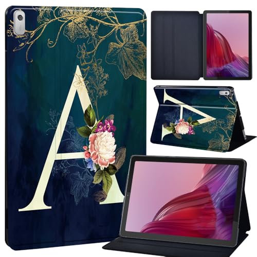 Case For Lenovo Tab M9 2023 9 Inch (TB-310FU), Slim Smart Cover Stand Folio Case for Lenovo M9 TB-310FU PU Leather Case Tri-Fold Tablet Cover (initial letter A)