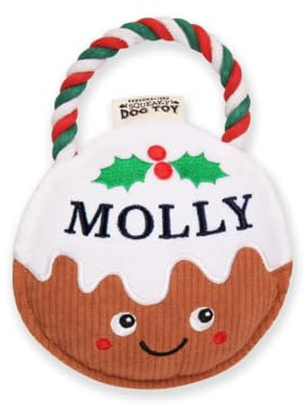 History & Heraldry Personalised Christmas Pudding Dog Toy (Molly)