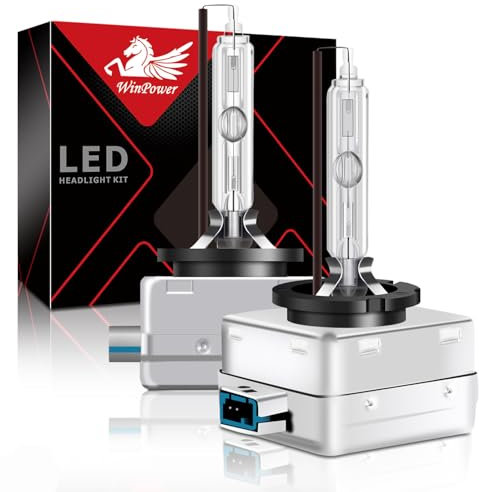 WinPower D8S Ampoule Xenon 35W Ampoules Voiture de Phares 4300K Blanc Chaud Lampe à Décharge 12V HID kit de Conversion, 2 Ampoules