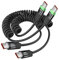 toocki Lot de 2 Câbles Spiralés 1,2 m - 100 W USB C vers USB C Charge Rapide avec LED, Câble Rétractable pour voiture, Compatible pour Android Auto MacBook iPhone 16 Series Galaxy S24 Ultra S23 Xiaomi