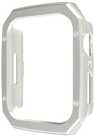 KGFCE Funda dura de PC para Apple Watch Ultra 49mm 41mm 45mm cubierta de plástico chapado para IWatch Series 9 8 7 6 SE 5 40mm 44mm funda protectora(Silver,41mm)