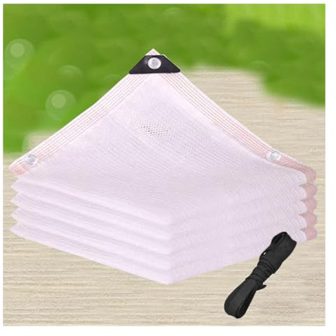 Pobbycrafm Rete Ombreggiante, Teli Ombreggianti con Occhielli e Coulisse Resistente all'90% ai Raggi UV per Esterni Pergola Patio Serra Pollaio Auto Piscina, Bianca 8x12m