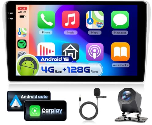 4G 128G VECHTEL 9 Radio para Coche con Bluetooth para Toyota Avensis 2002-2008 Carplay Android Auto,WiFi GPS,RDS/FM Radio con cámara de visión Trasera AHD