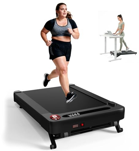 Bluearth Walking Pad mit 10% Automatische Steigung, Laufband Schreibtisch für Zuhause und Büro, Smart App, Laufband für Zuhause mit Immersivem Erlebnis und Live-Kursen, Classic-Schwarz