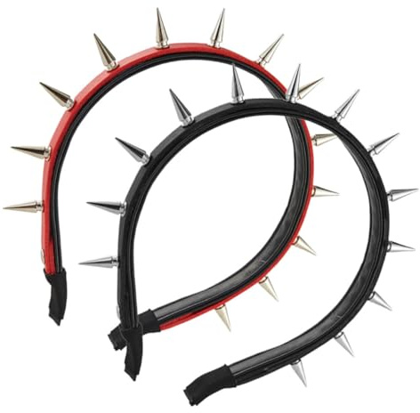 Homoyoyo 2stücke Haarband mit Nieten für Damen Punk-stirnband für Halloween Nietenstirnband Kopfschmuck Stirnband für Cosplay und Festivals