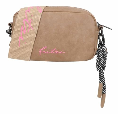 Fritzi Cross Bag Lou Crossbody Damen Umhängetasche Schultertasche Lederimitat Reißverschluss Alltag Reisen Freizeit 14,5 x 22 x 7 cm – Schwarz, Grau, Braun, Blaugrau, Beige, Taupe, Blau, Rot, Gelb